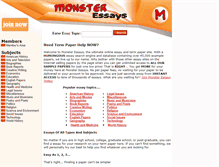 Tablet Screenshot of monsteressays.com